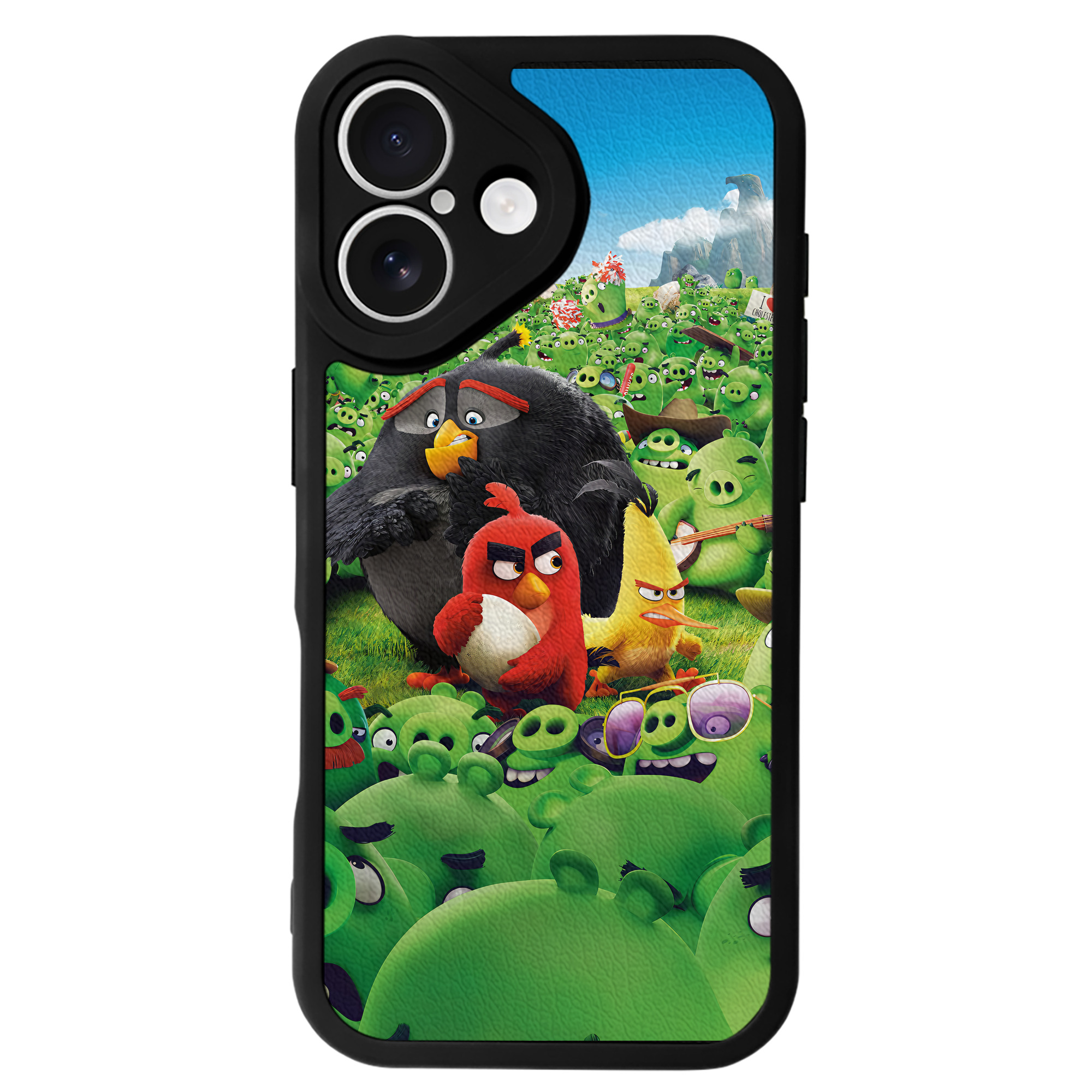 （画像用） Angry Birds アングリーバード 【iPhone 16シリーズ対応】シリコンスマホケース（レザー調） 材質：シリコン